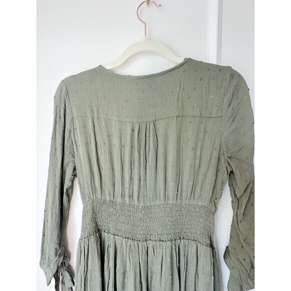 Reborn J Green Swiss Dot Midi Dress Size S - Picture 4 of 10